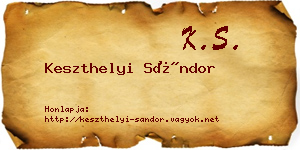 Keszthelyi Sándor névjegykártya