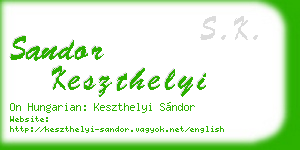 sandor keszthelyi business card