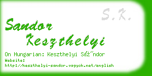 sandor keszthelyi business card